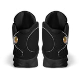 Mens White Black Outsole PU Leather Basketball Shoes