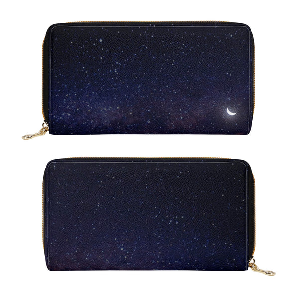 Night Sky PU Leather Zipper Wallet