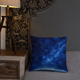 Blue Galaxy Over the Horizon Pillow