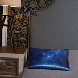 Blue Galaxy Over the Horizon Pillow