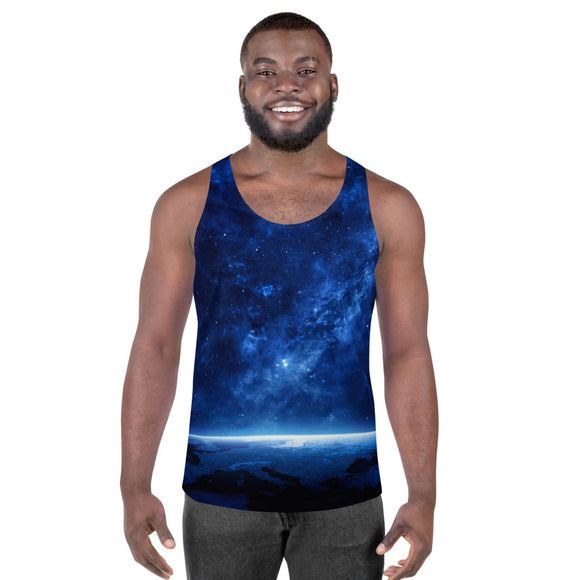 Blue Galaxy Over the Horizon Tank Top