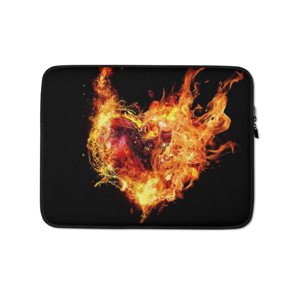 Flaming Heart Laptop Sleeve