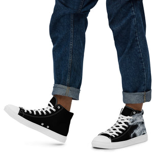 Smoke Men’s high top canvas shoes 001