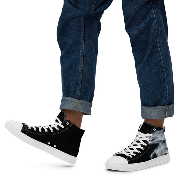 Smoke Men’s high top canvas shoes 001