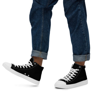 Black Men’s high top canvas shoes