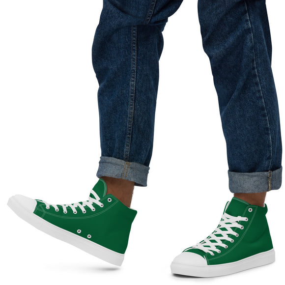 Green Men’s high top canvas shoes