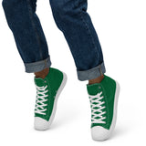 Green Men’s high top canvas shoes