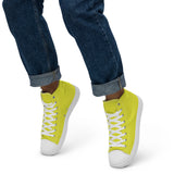 Yellow Men’s high top canvas shoes