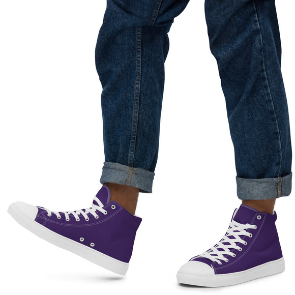 Purple Men’s high top canvas shoes