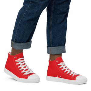 Red Men’s high top canvas shoes