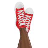 Red Women’s high top canvas shoes