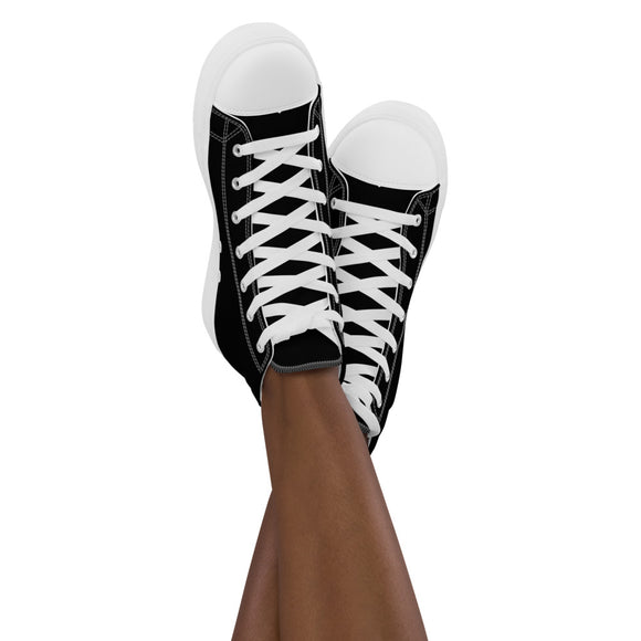 Black Women’s high top canvas shoes