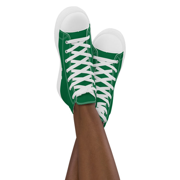 Green Women’s high top canvas shoes