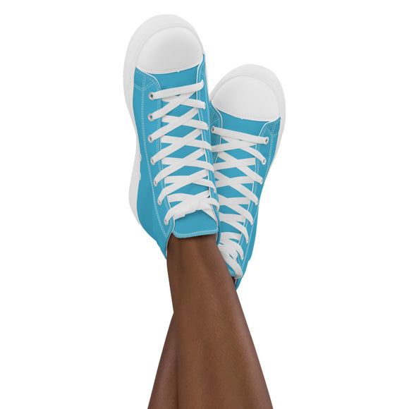 Blue Women’s high top canvas shoes