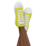 Yellow Women’s high top canvas shoes