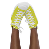 Yellow Women’s high top canvas shoes