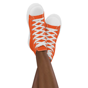 Orange Women’s high top canvas shoes