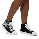 Smoke Women’s high top canvas shoes 001